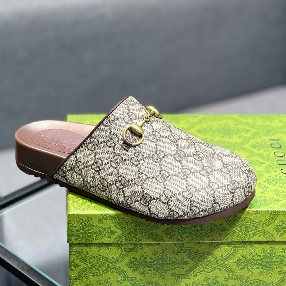 Gucci Beige Monogram Clogs - image 4